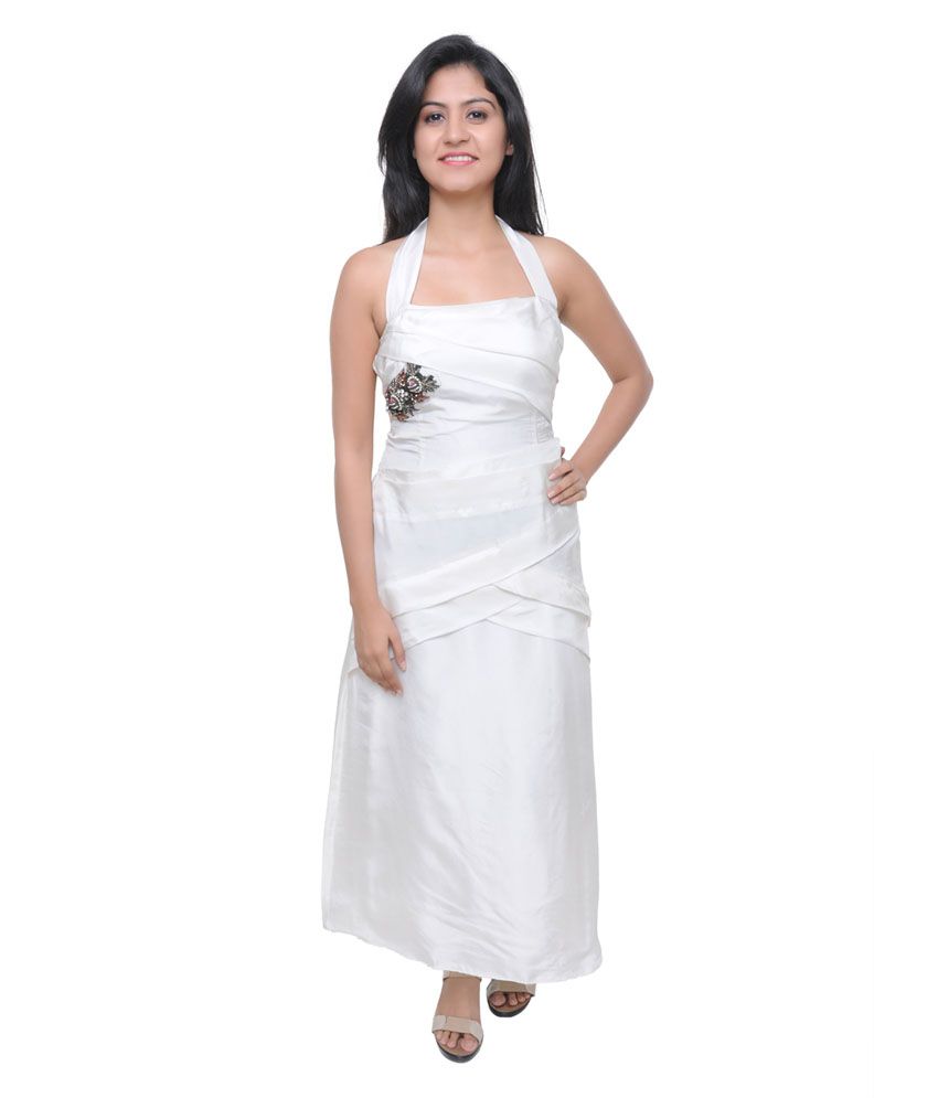 Trendz Clothing White Silk Dresses - Buy Trendz Clothing White Silk