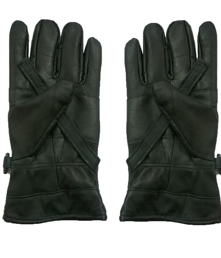 Shopkiks Black Leather Winter Gloves For Men Buy Online at Low Price