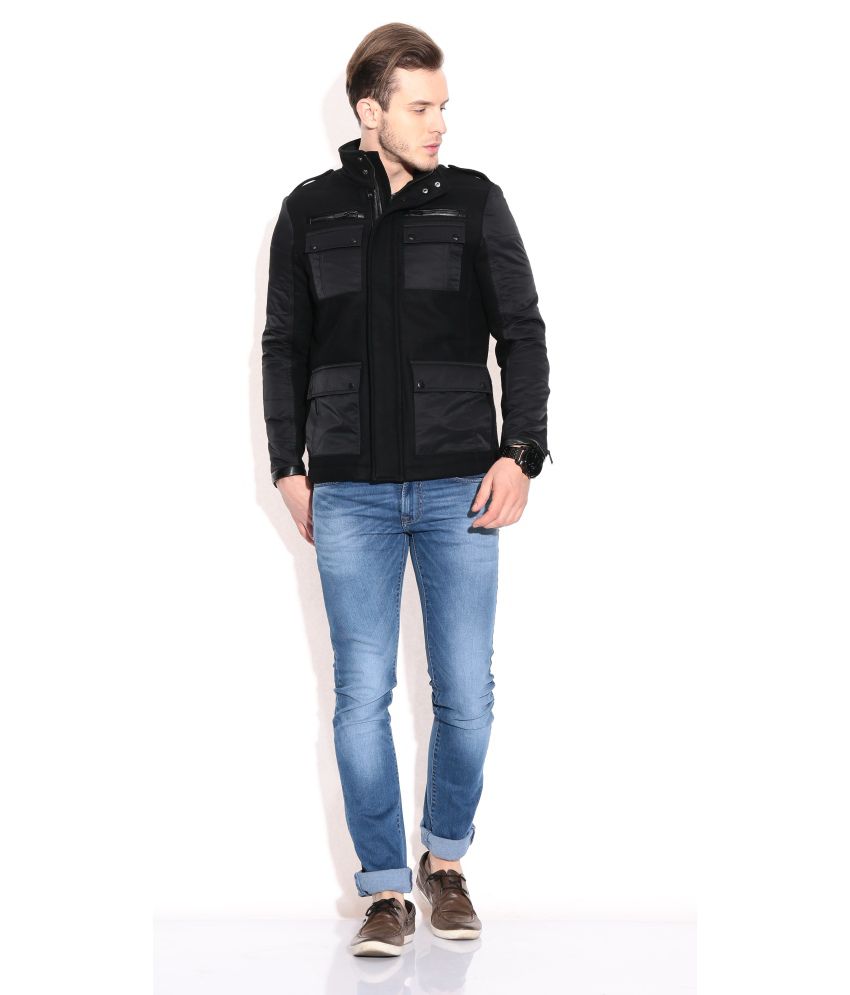 Calvin Klein Black Woollen Casual Jacket - Buy Calvin Klein Black Woollen Casual  Jacket Online at Best Prices in India on Snapdeal