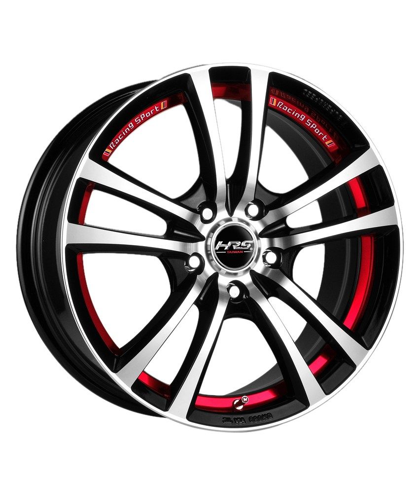 HRS TAIWAN H 346 FULL MACHINED BLACK WITH RED RING 15 Inch Alloys