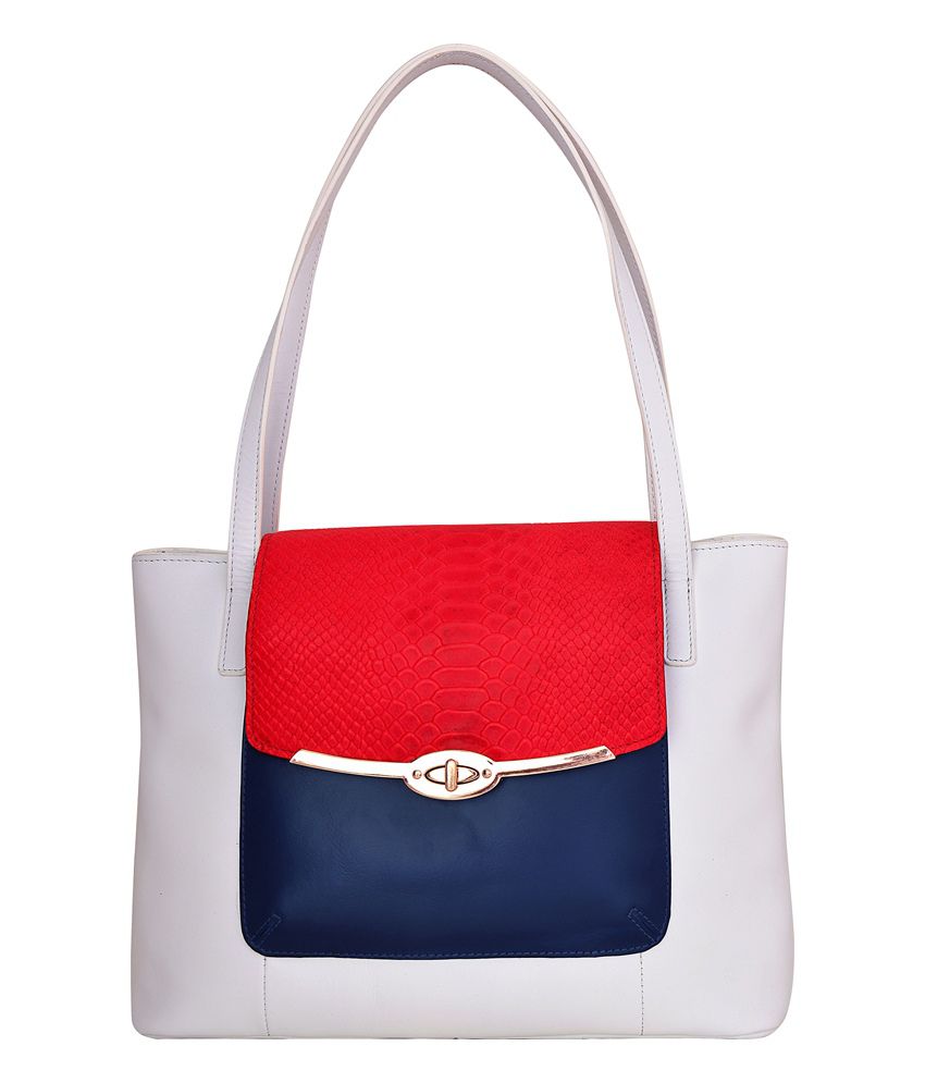 Hidesign White Leather Satchel Bag - Buy Hidesign White Leather Satchel Bag Online at Best 