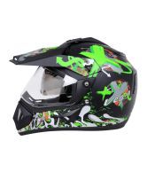 Vega Helmet - Off Road Shocker (Black Base with Green Graphics)