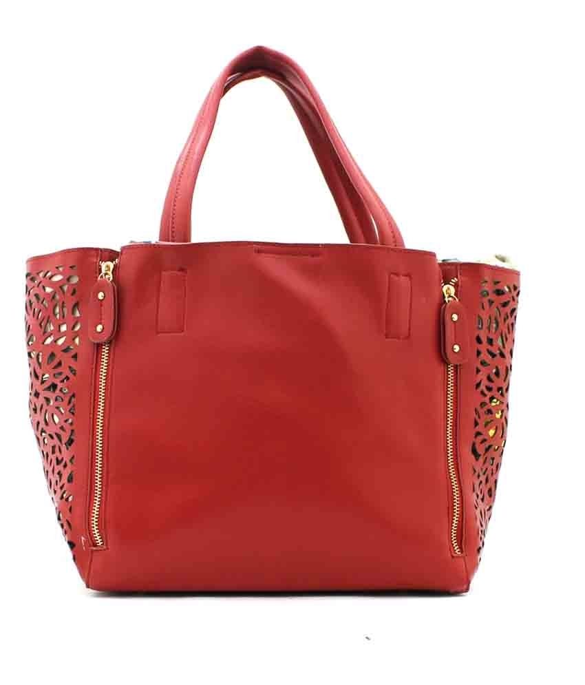 Diana Korr Red Faux Leather Shoulder Bag Buy Diana Korr Red Faux
