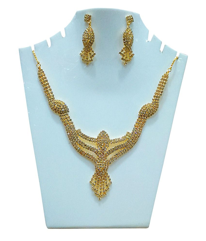 Neelam Genral Gold Antique Made Of Brass And Copper Necklace Set - Buy ...