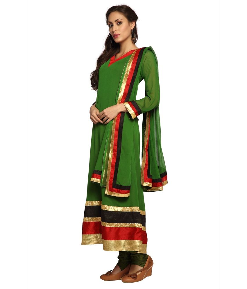 green gown with dupatta