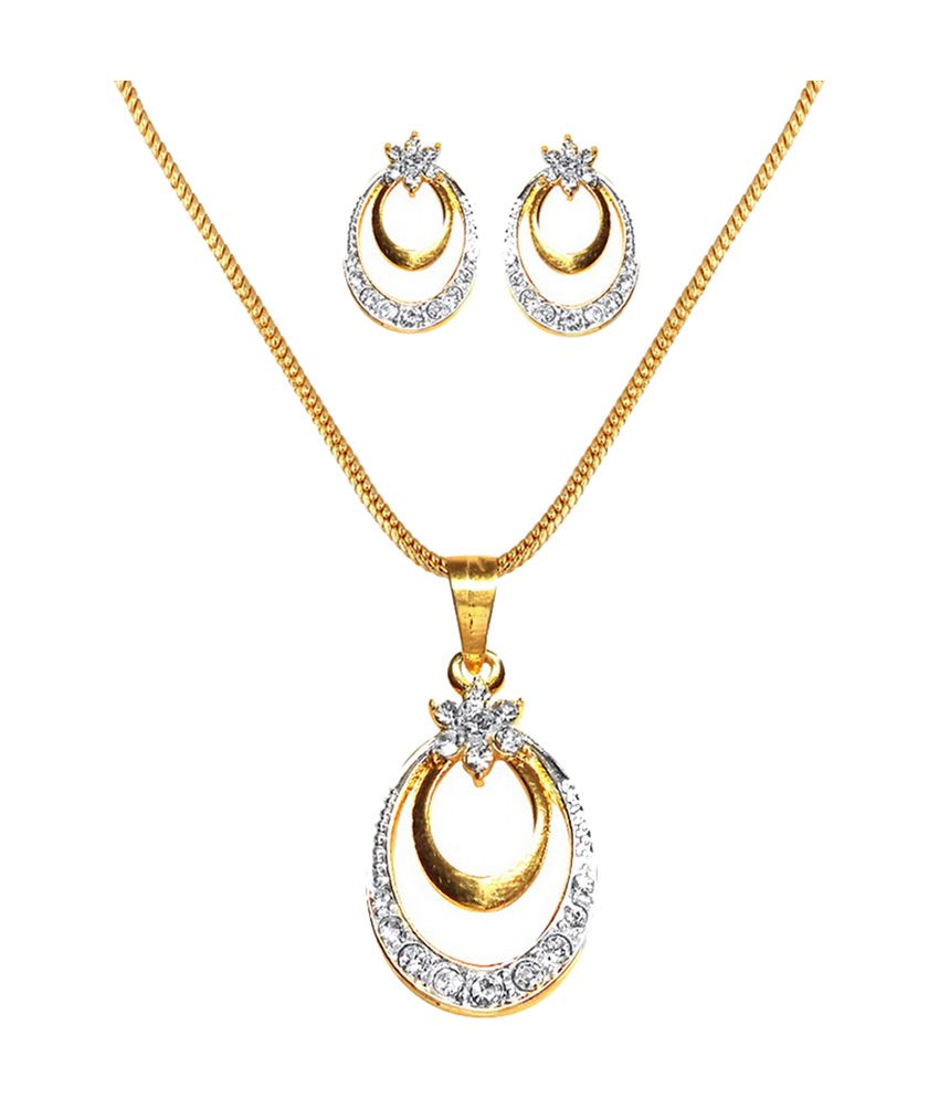 Dg Jewels 24kt Gold Plated Classy Pendant Set: Buy Dg Jewels 24kt Gold ...