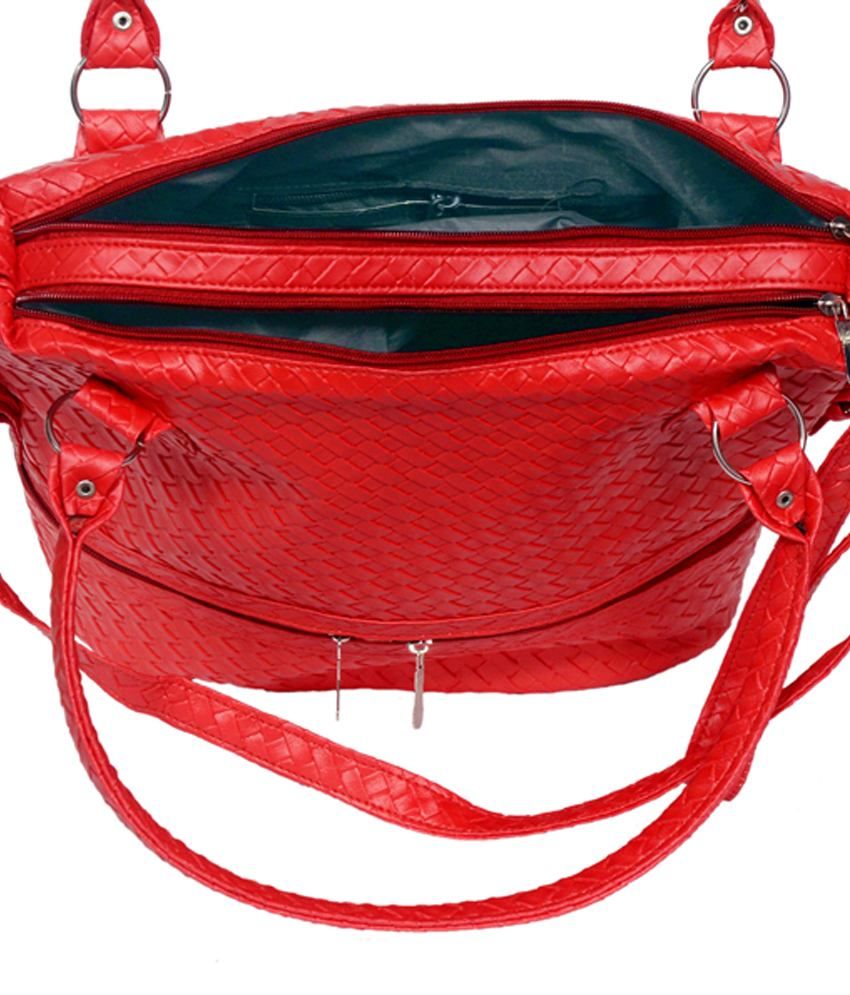 red leather shoulder handbags