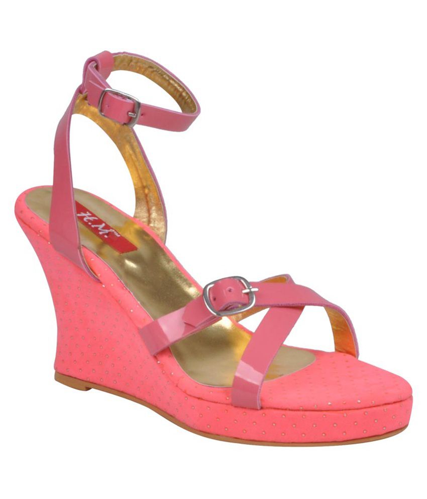 Hm Pink Ancle Strap Womens Medium Heel Sandals Price in India- Buy Hm ...