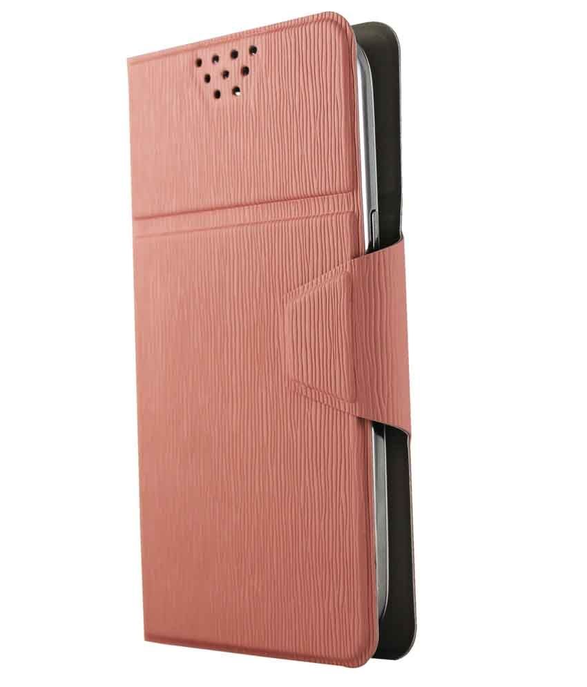 Molife Universal Flip Cover For Lava Iris X5 Indian Red Flip Covers