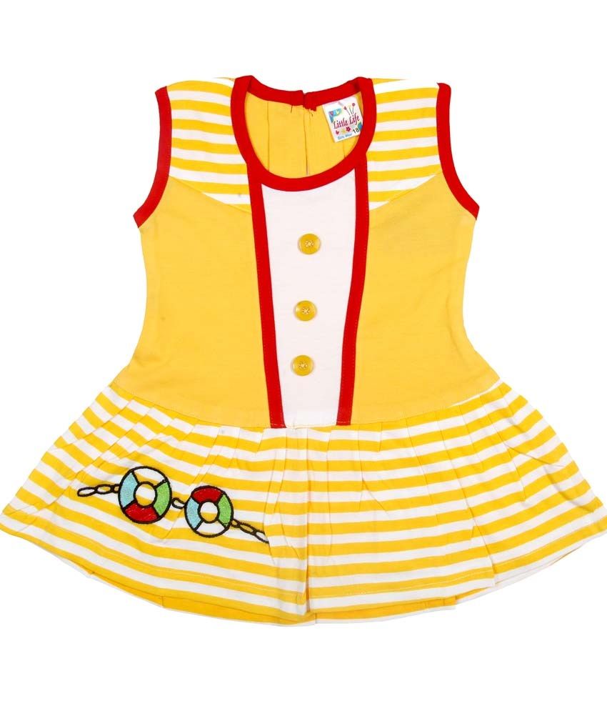 Little Life Baby Frock 100 Cotton (gold) (dn154) (size 20) Buy