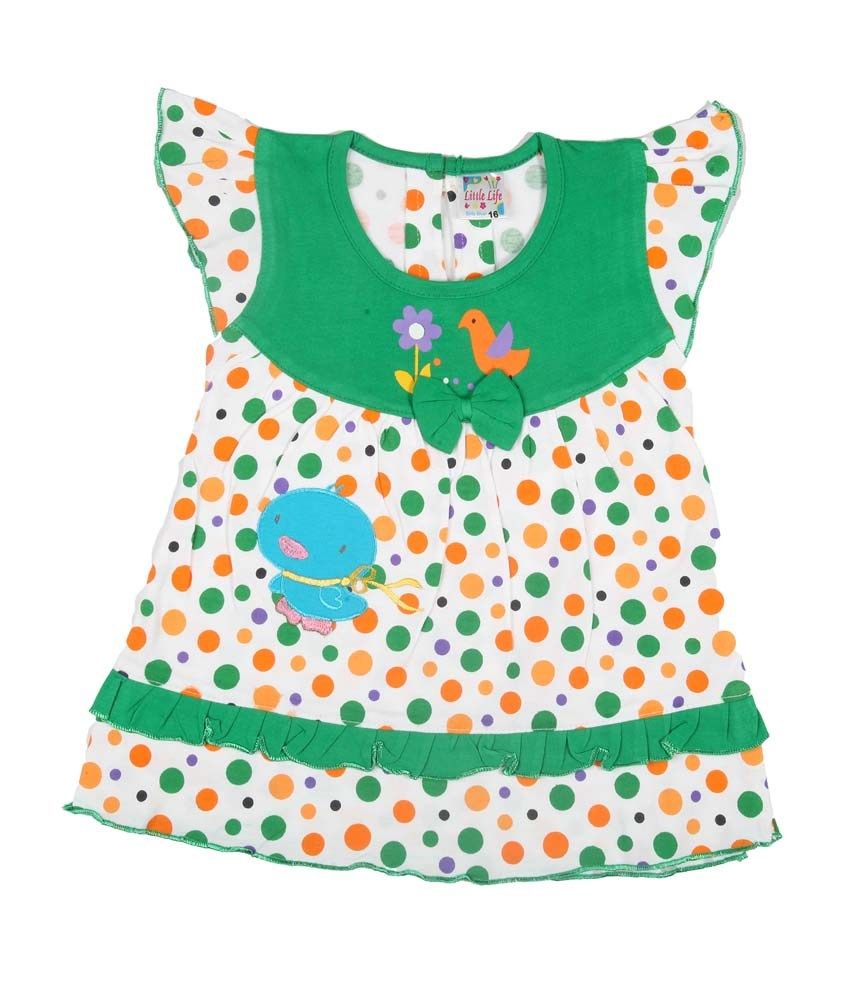 Little Life Baby Frock 100 Cotton (green) (dn159) (size L) Buy