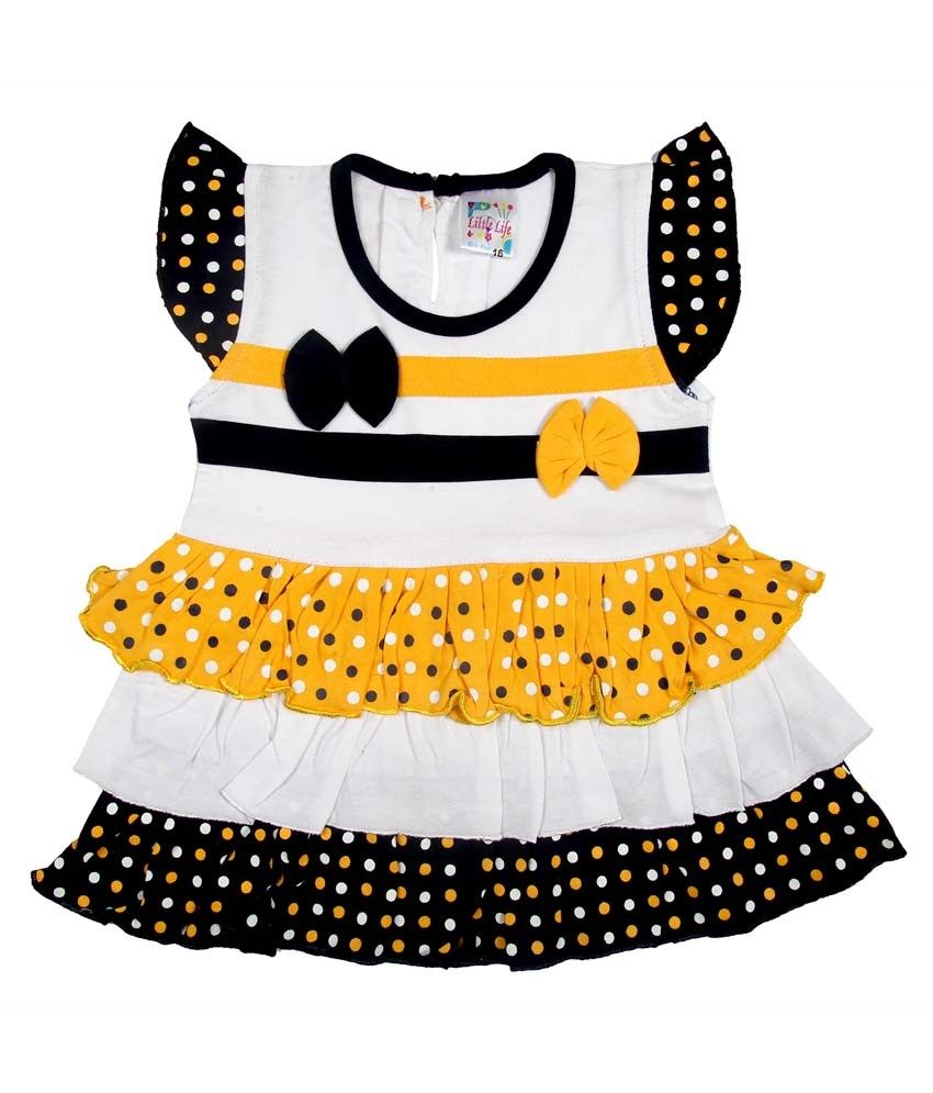 Little Life Baby Frock 100 Cotton (gold) (dn179) (size M) Buy