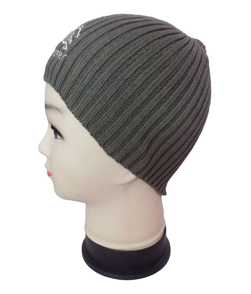 Regi Green Woollen Warm Baggy Knit Stretch Winter Cap - Buy Online @ Rs ...