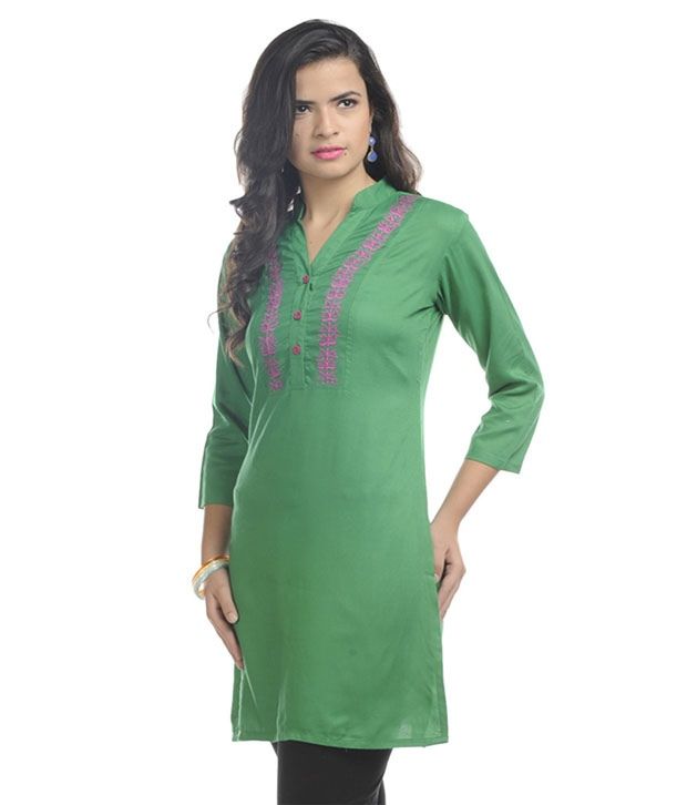 green colour kurti design