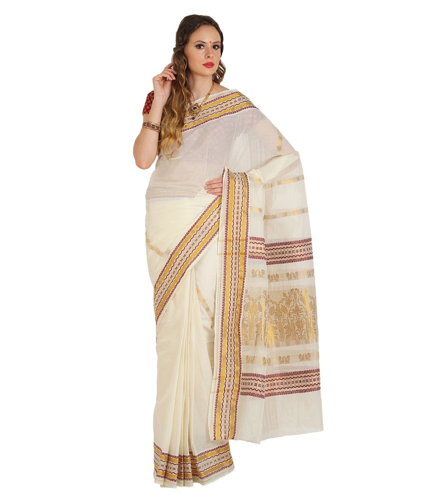 kasavu saree draping