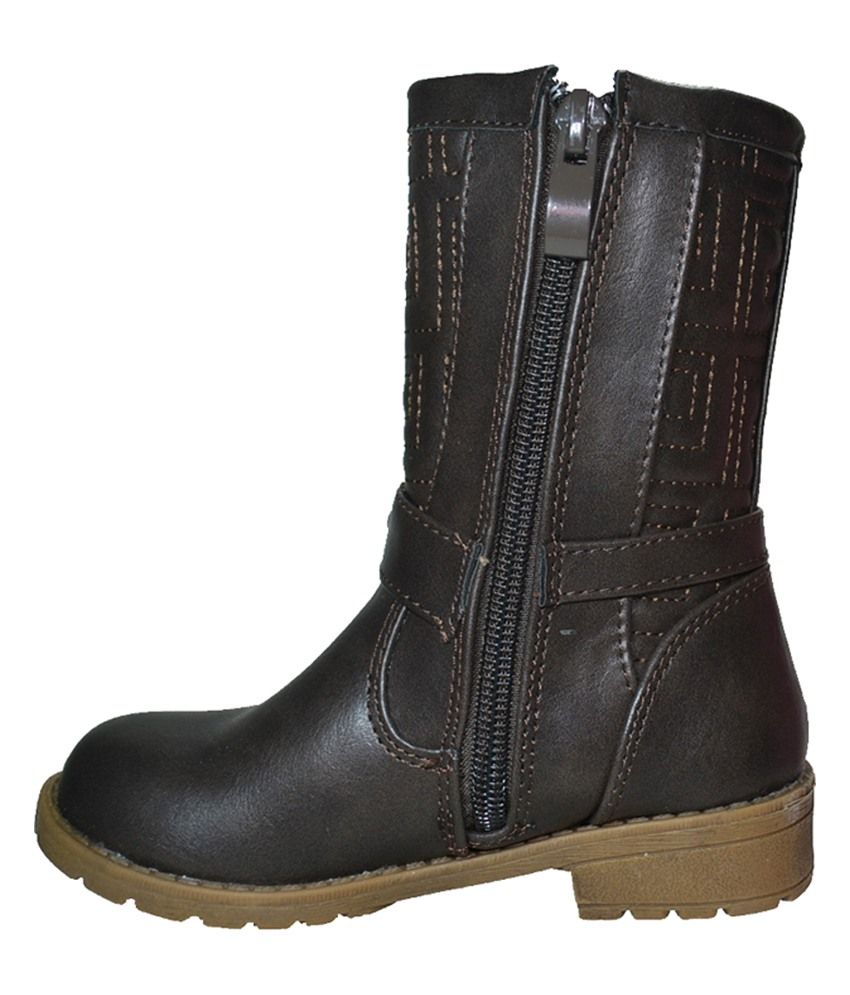Zebra Brown Ankle Length Boots For Kids Price in India Buy Zebra Brown
