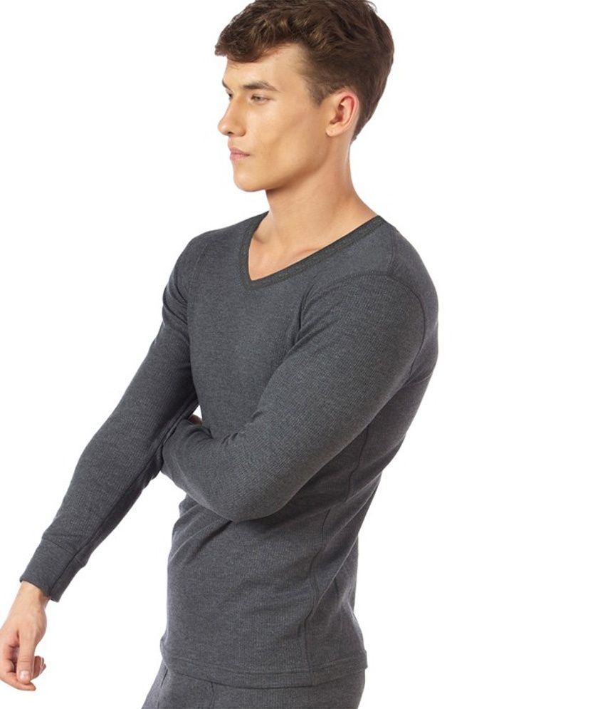 Groversons Grey Cotton Men's Thermal Tops ( Pack of 1 ) Buy