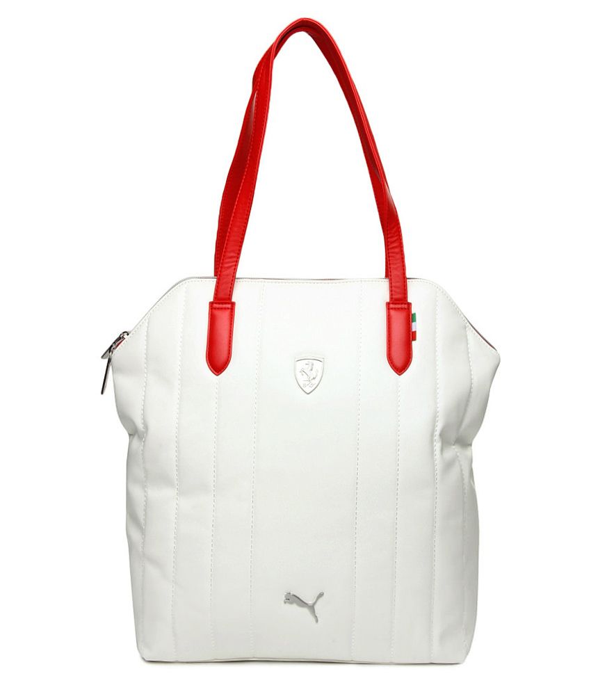 Puma Women White Tote Bag-7267503-X 