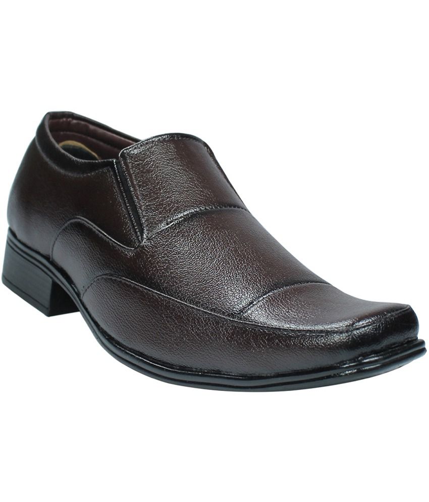 Leatherworld Brown Synthetic Leather Men's Formal Shoes Price in India ...