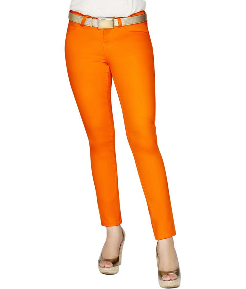 orange jeggings