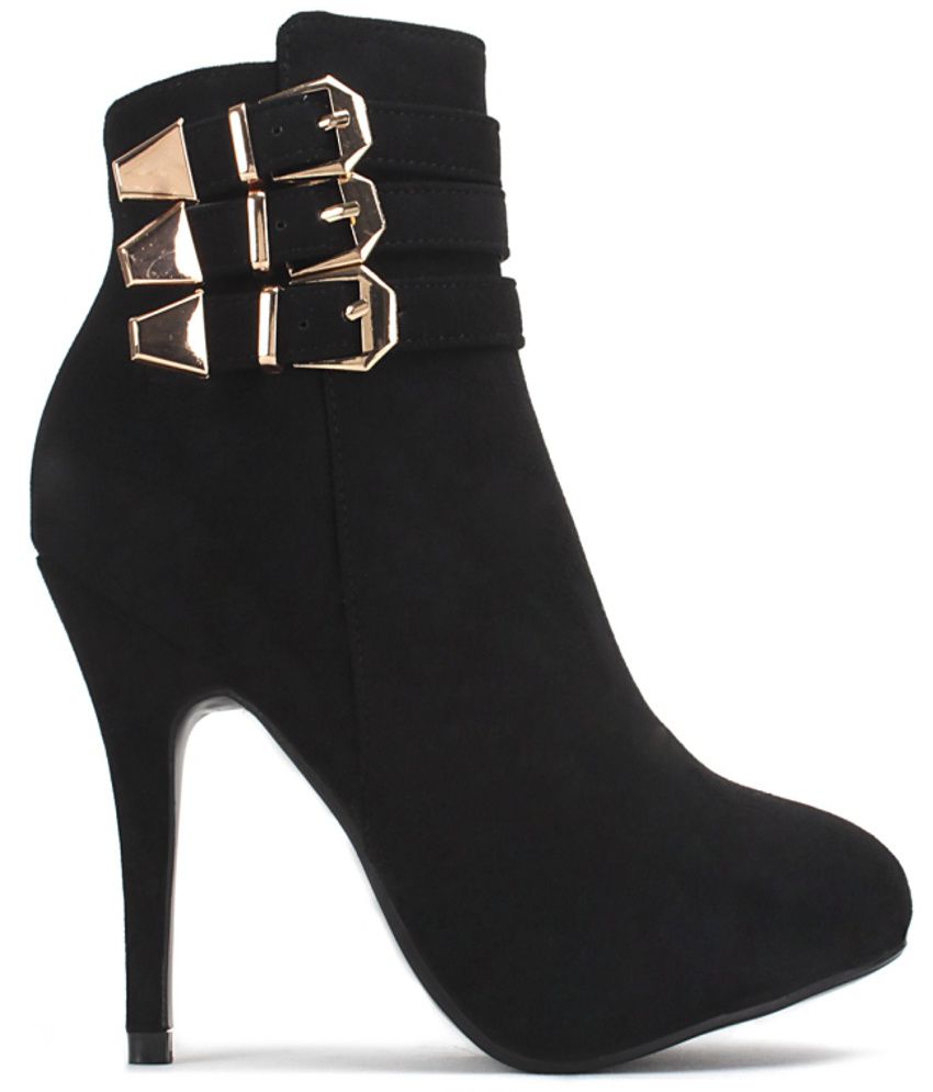 Get Glamr Black Stiletto Boots Price in India- Buy Get Glamr Black ...