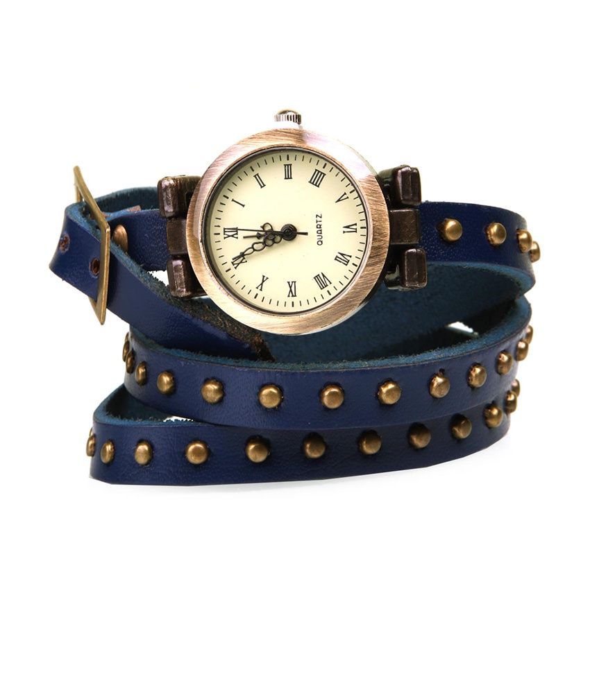 Joker & Witch Studded Wrap Around Blue Analog Watch Price in India: Buy ...