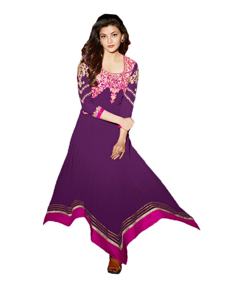 purple georgette gown