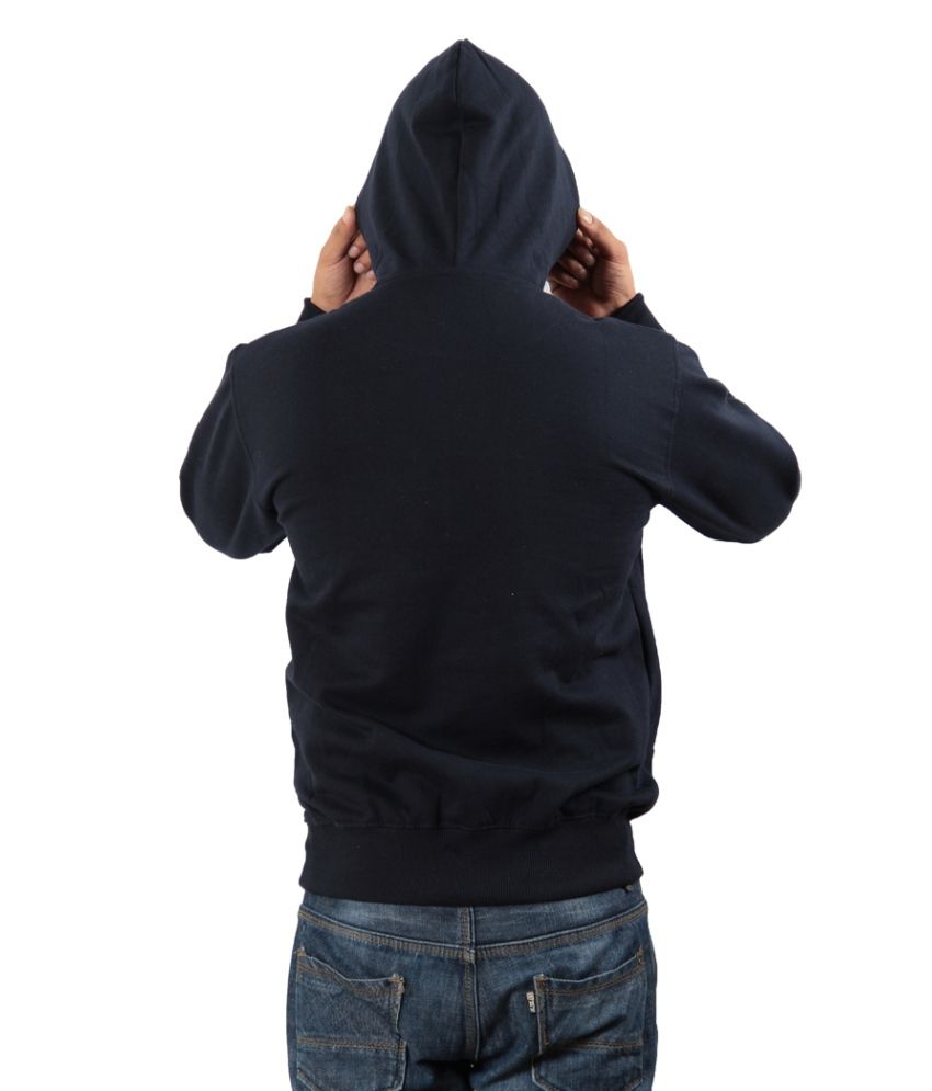 Shopping Monster Hoodied Navy Blue Sweatshirt - Buy Shopping Monster