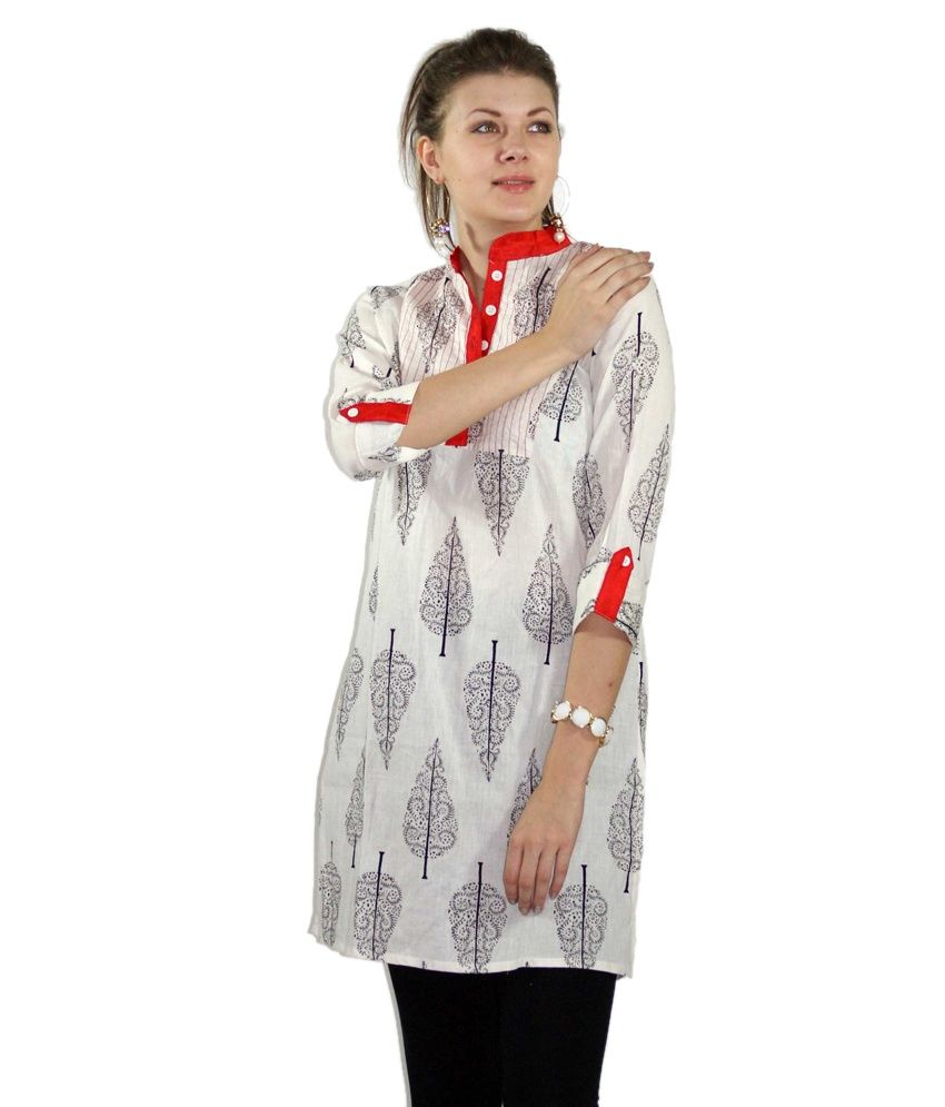 Tree Print Buttonup Sleeves Kurti Buy Tree Print Buttonup Sleeves