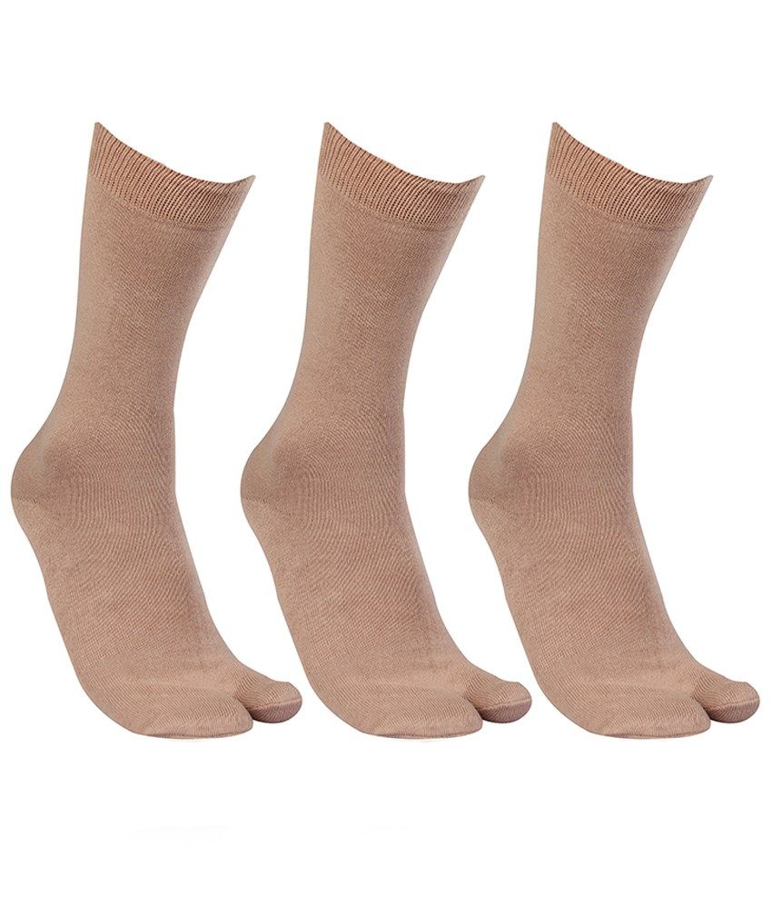 Bonjour Deluxe Light Brown Thumb Socks For Women (3 Pairs) Buy Online