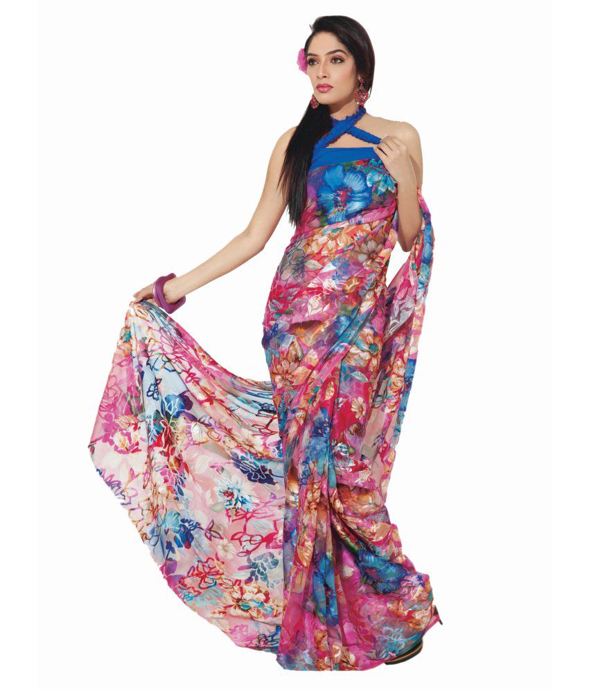Fl Brasso Printed Saree On Snapdeal