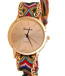 Geneva PU Round Womens Watch