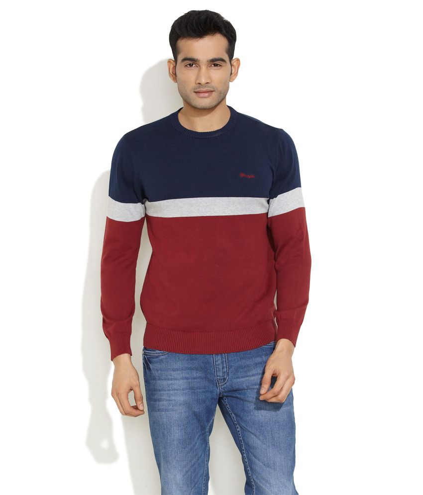 Wrangler Red Cosy Striped Sweater - Buy Wrangler Red Cosy Striped ...