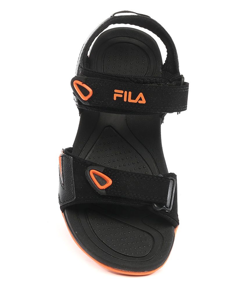 fila sandals black and gold