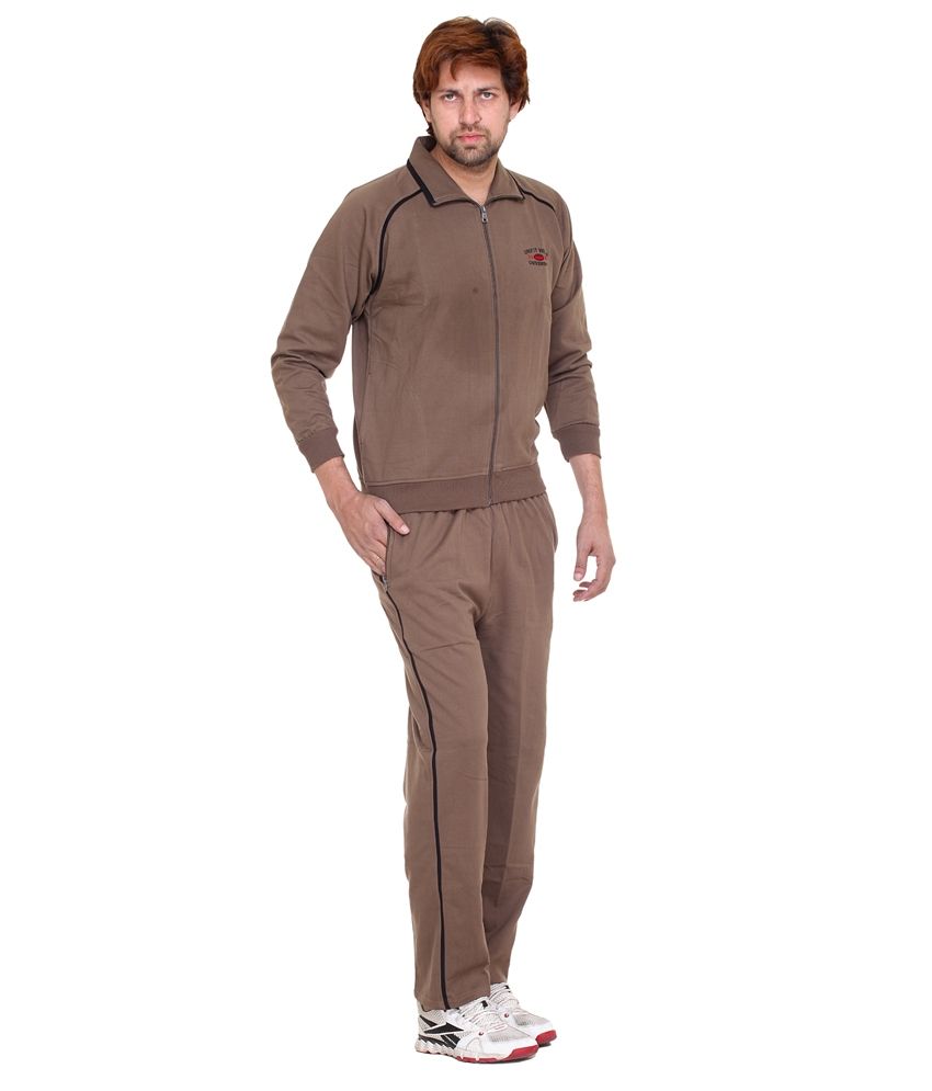 brown velour tracksuit mens