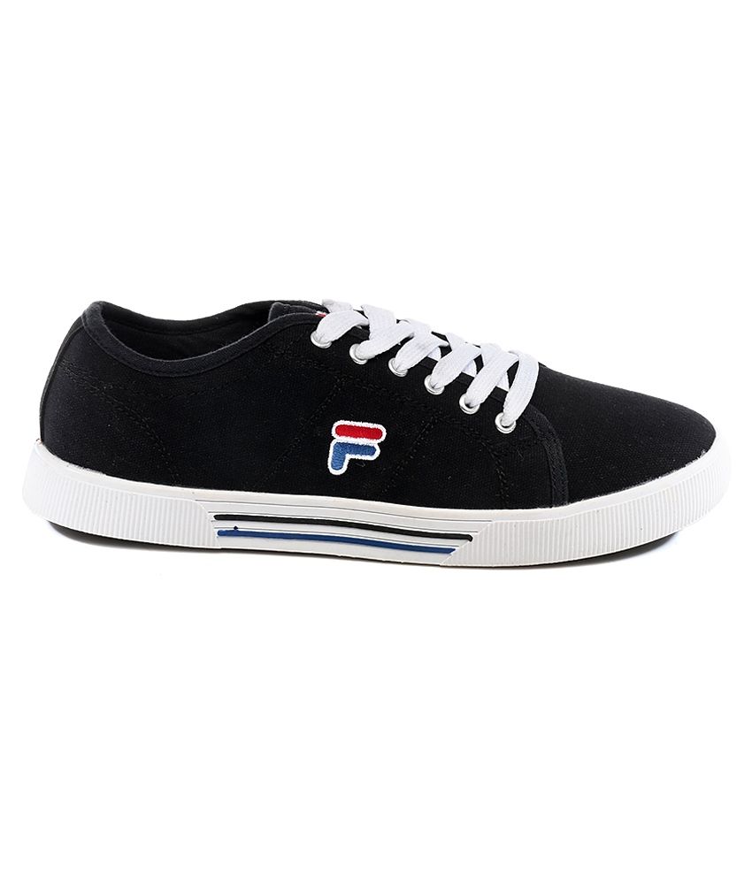 fila black canvas shoes