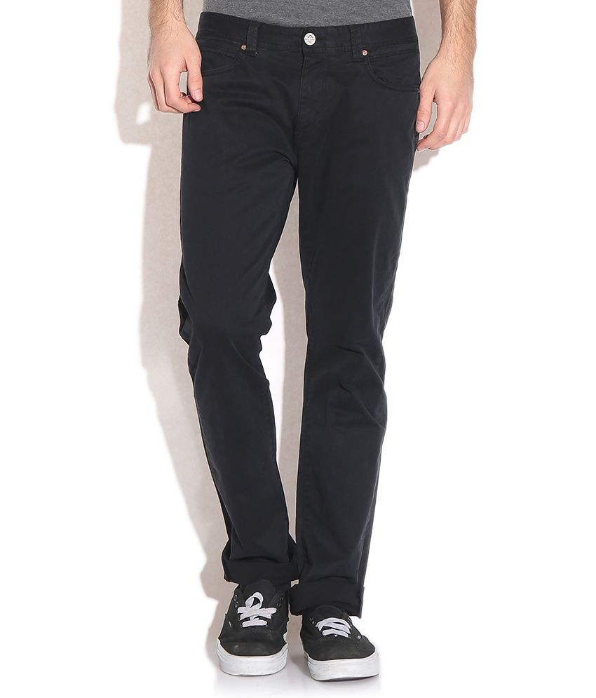 Being Human Black Casual Trousers - Buy 