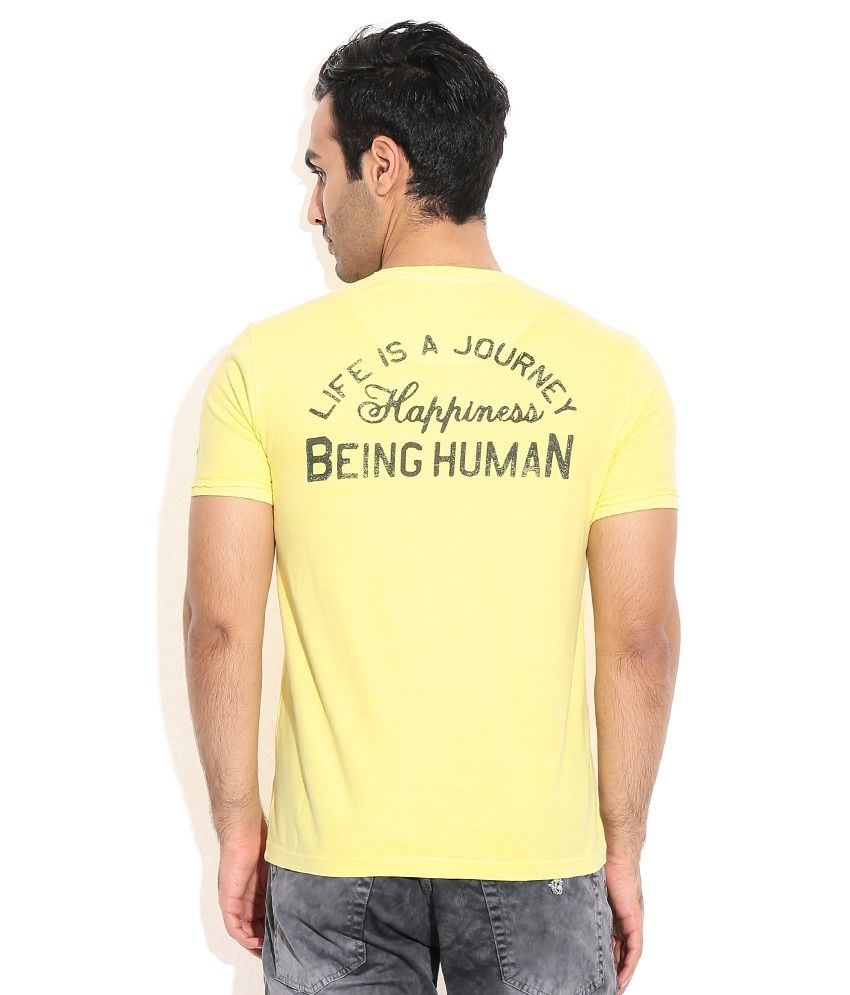 being human yellow t shirt