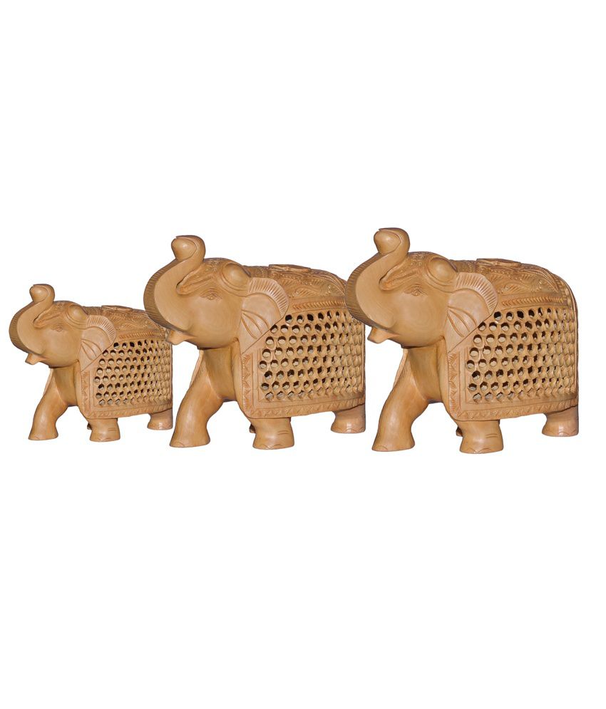 Vaah Jali Wooden Elephant Set Up Trunk: Buy Vaah Jali Wooden Elephant ...