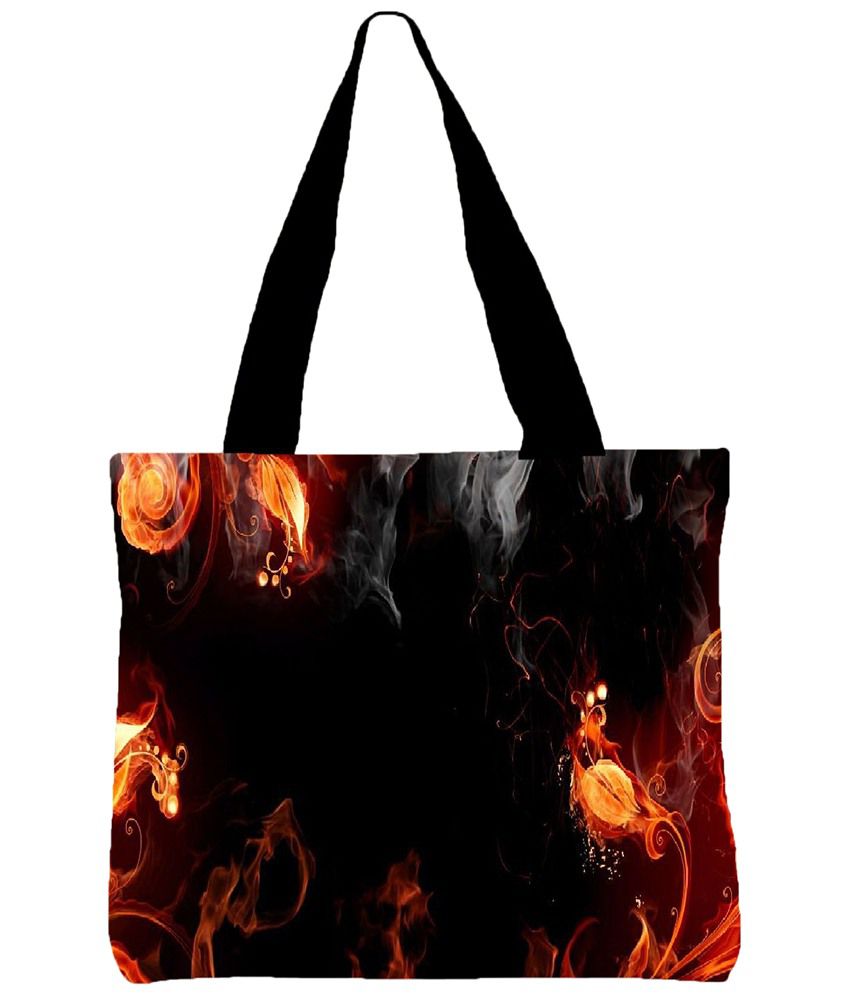 Active Elements Black & Yellow Flames Tote Bag - Buy Active Elements ...
