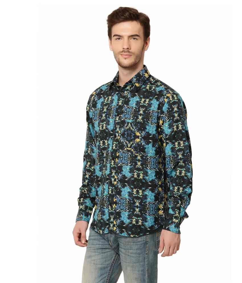 Oxolloxo Multicolour Viscose Regular Fit Full Sleeves Casual Men Shirt ...