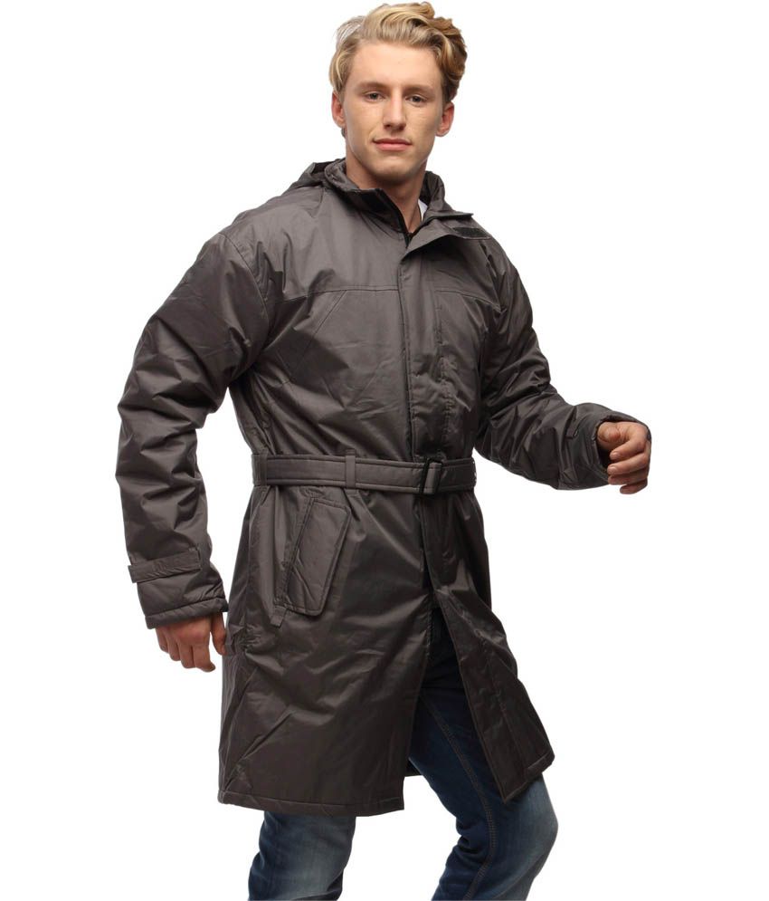 Wild Nature Mens Waterproof Trench Coat With Detachable Hood (Grey ...