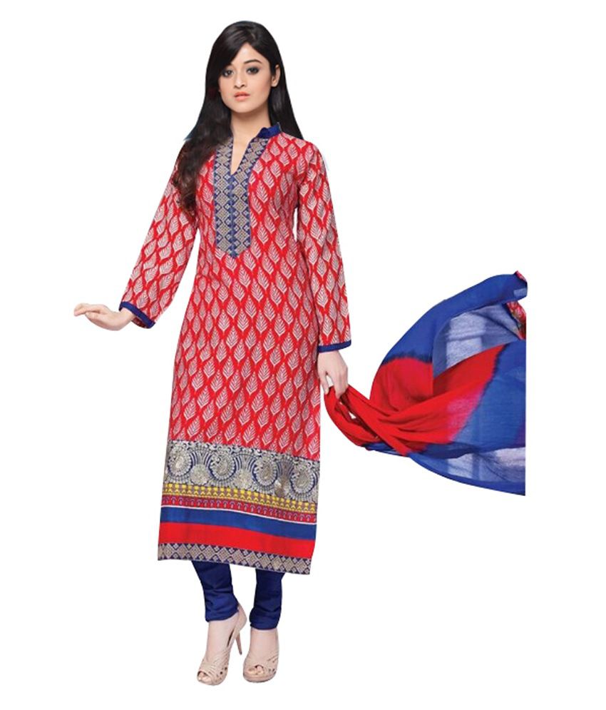 Shiv Multicolor Embroidered Regular Dress Material - Buy Shiv ...