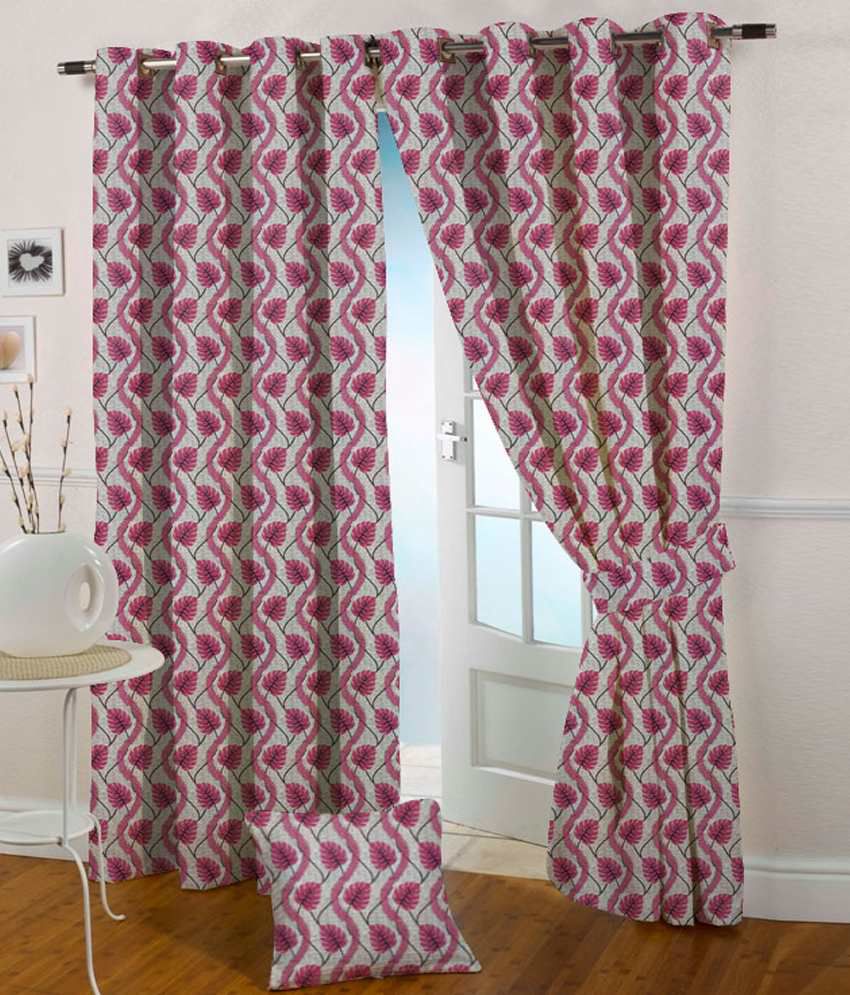 Presto Single Door Eyelet Curtain Floral Pink
