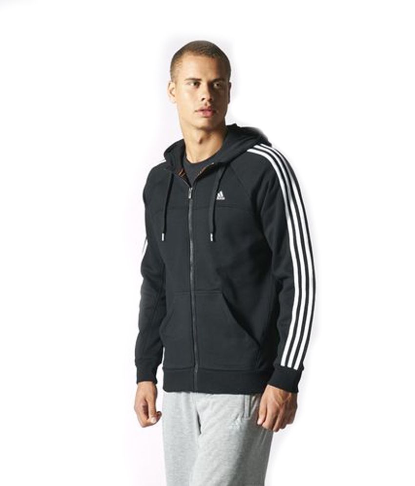 Adidas Black Woolen Hooded Sweatshirt - Buy Adidas Black Woolen Hooded ...