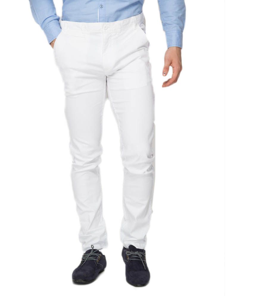 Rigs & Rags White Cotton Flat Men's Casual Pant - Buy Rigs & Rags White ...