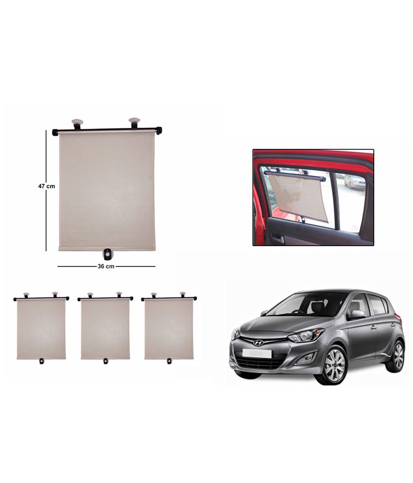Speedwav Car Side Window Roller Sunshade Beige Set Of 4 Hyundai I20