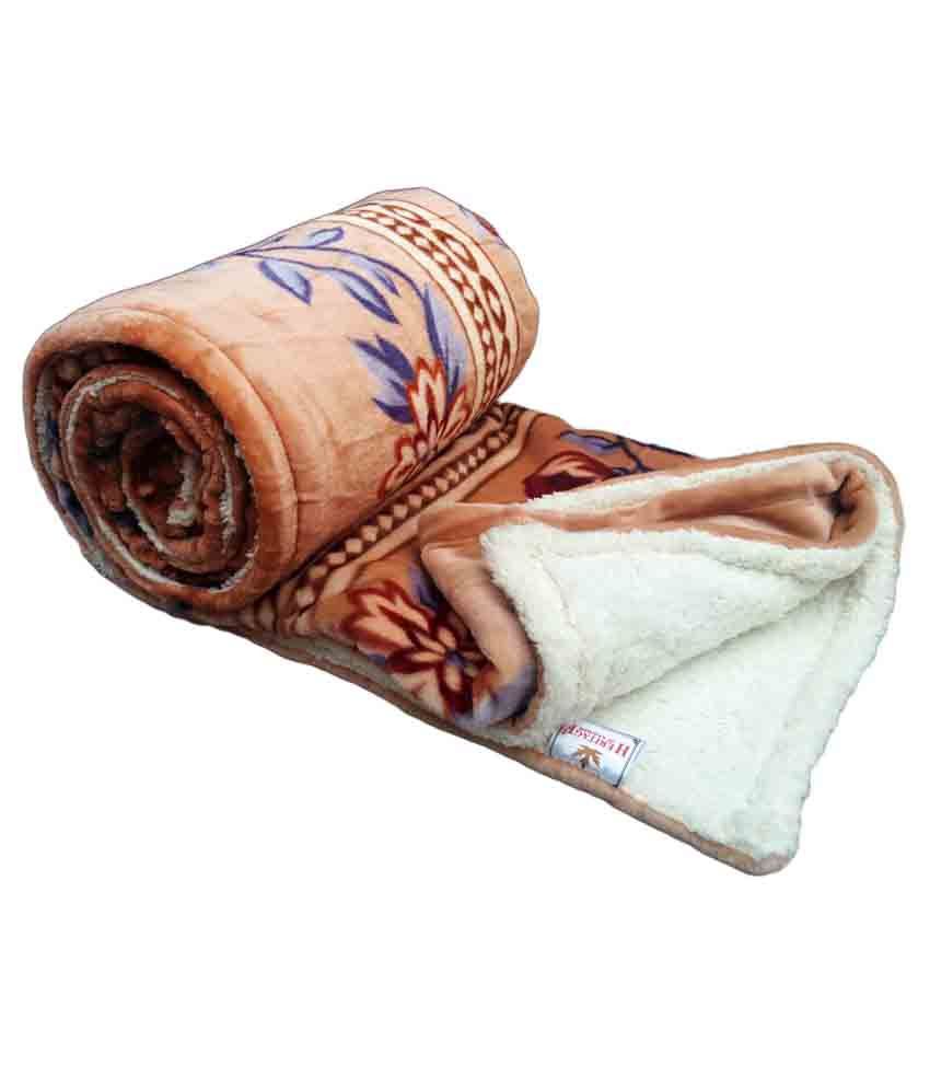     			JK Handloom Reversible Korean Mink Ladakhi Chingu Fur Woolen Blanket Quilt  Dohar Comforter Duvet Double Bed