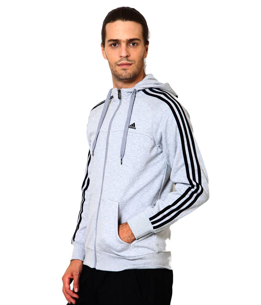 Adidas Grey Woollen Men's Hooded Zipper - Buy Adidas Grey Woollen Men's ...