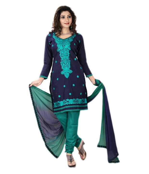Karishma Multi Color Cotton Unstitched Dress Material - Buy Karishma Multi Color Cotton 